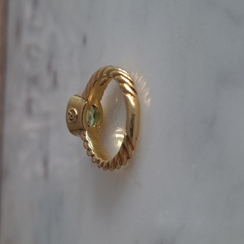 Vintage David Yurman 18K gold and peridot ring - Picture 4 of 16